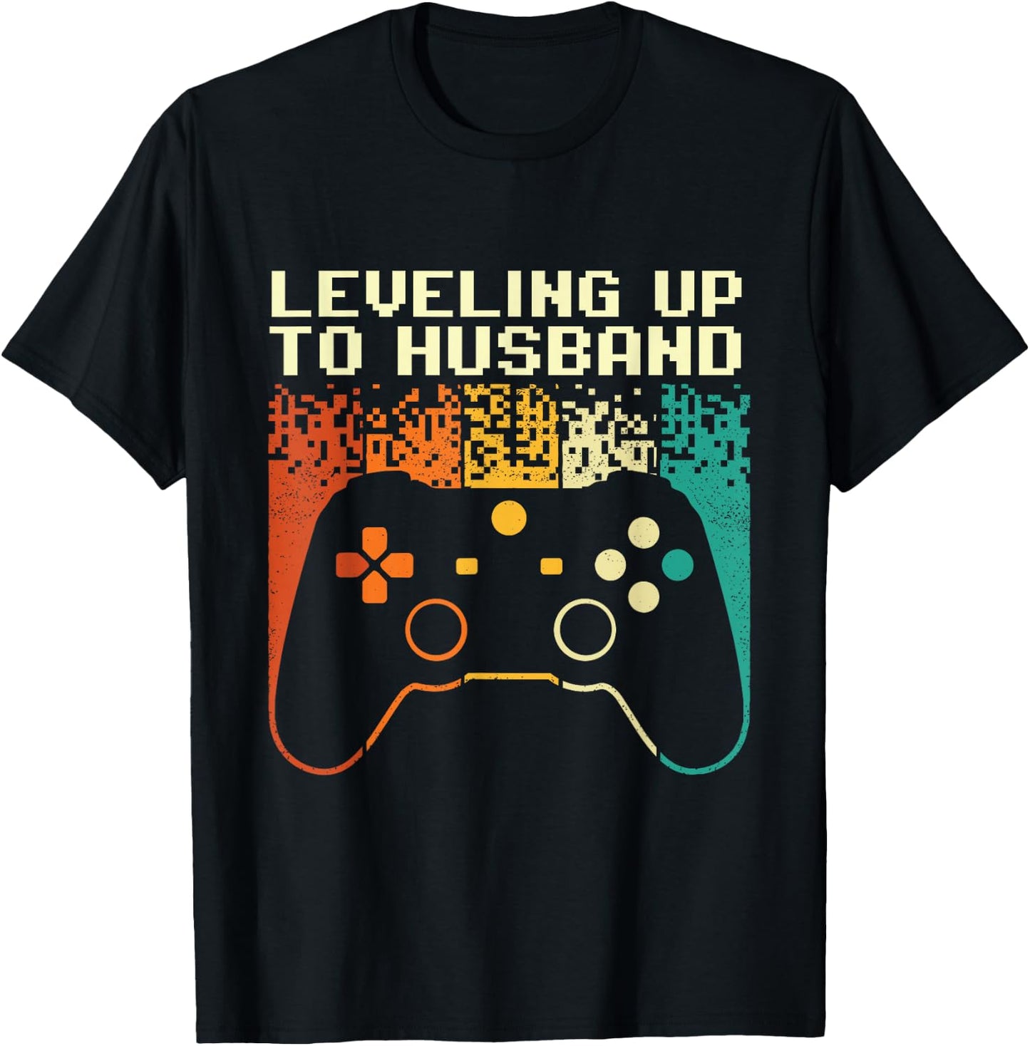 Leveling Up to Husband - Bachelor Party Groom Stag Party T-Shirt - T-Shirt | Black