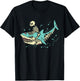 Kids Skeleton Riding Shark Spooky Halloween Toddler Boys Kids T-Shirt - T-Shirt | Black