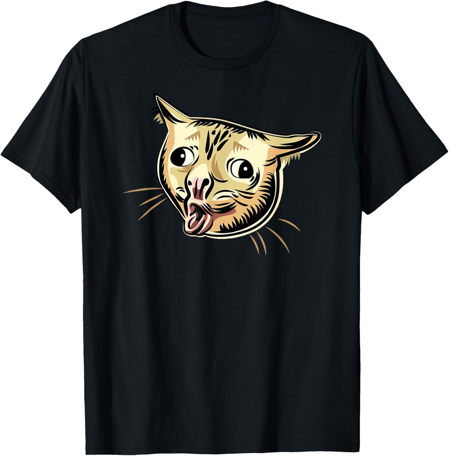 Coughing Cat Funny Cat Meme Graphic T-Shirt - T-Shirt | Black