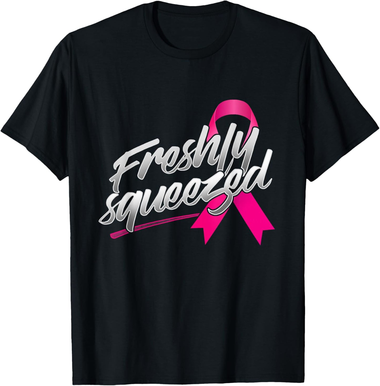 Breast Cancer Awareness Funny Gift Mammogram Pink Ribbon T-Shirt - T-Shirt | Black