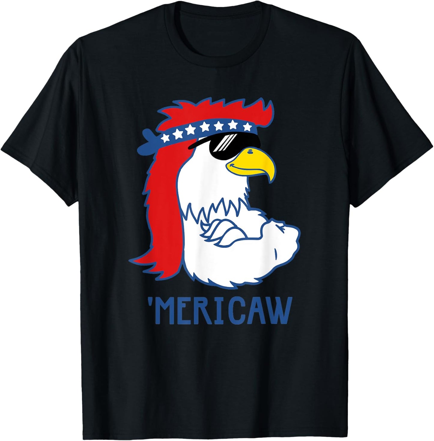 Trendy 'Mericaw Cool Muscle Eagle T-Shirt - T-Shirt | Black