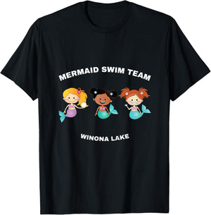 Kids Winona Lake, Indiana - Mermaid Swim Team Cute T-Shirt - T-Shirt | Black