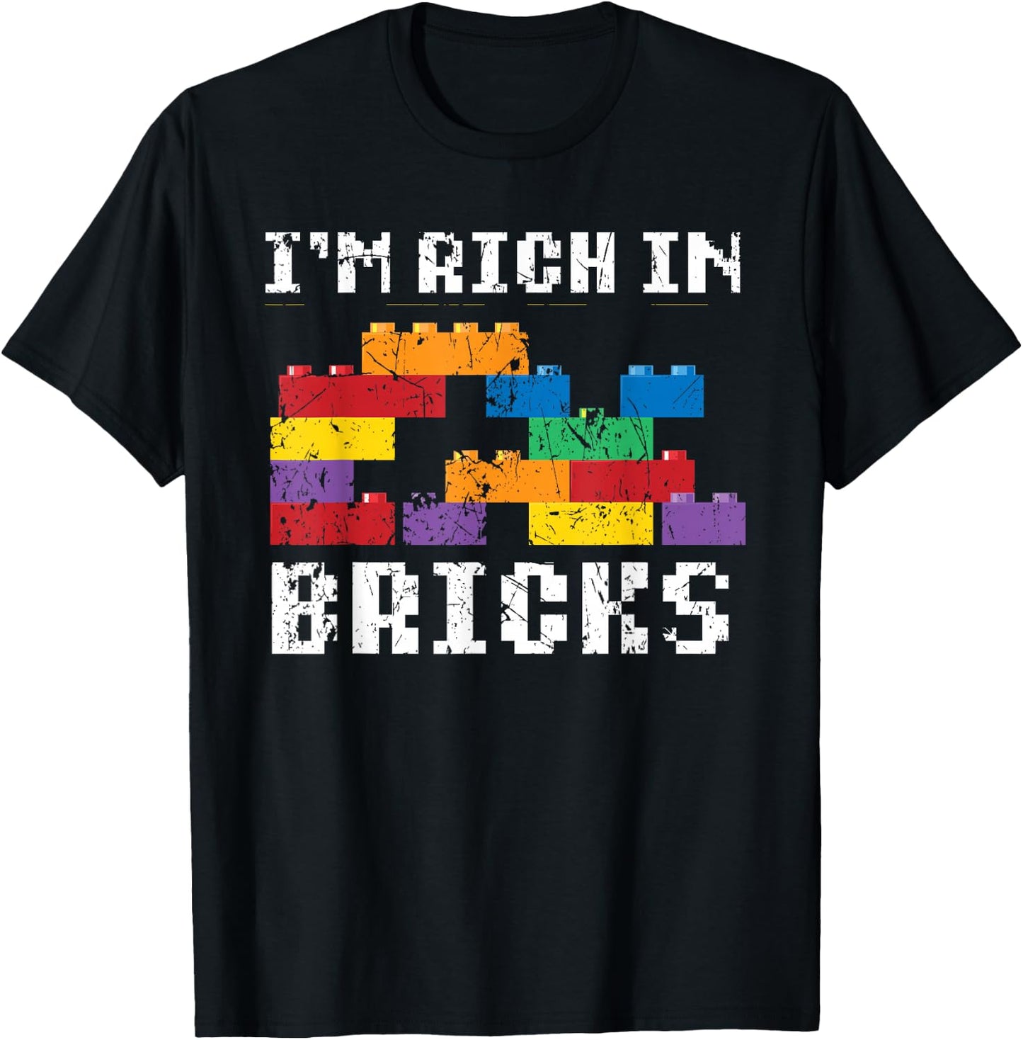 I'm Rich In Bricks Master Builder Building Blocks T-Shirt - T-Shirt | Black
