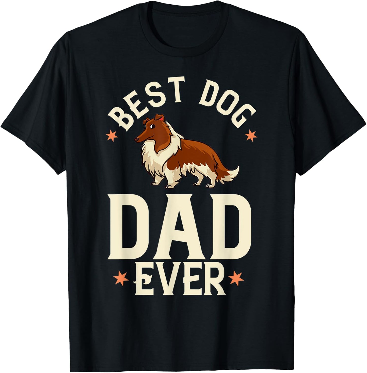 Rough Collie Dog Puppies Owner Lover T-Shirt - T-Shirt | Black
