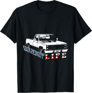 Squarebody American Flag Square Body Truck Girls Kids Men T-Shirt - T-Shirt | Black