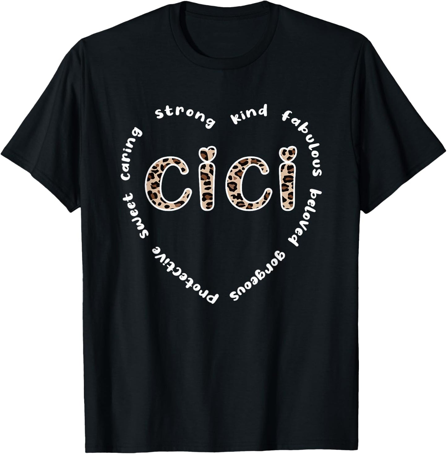 Cici Grandmother Heart Cici Grandma Appreciation T-Shirt - T-Shirt | Black