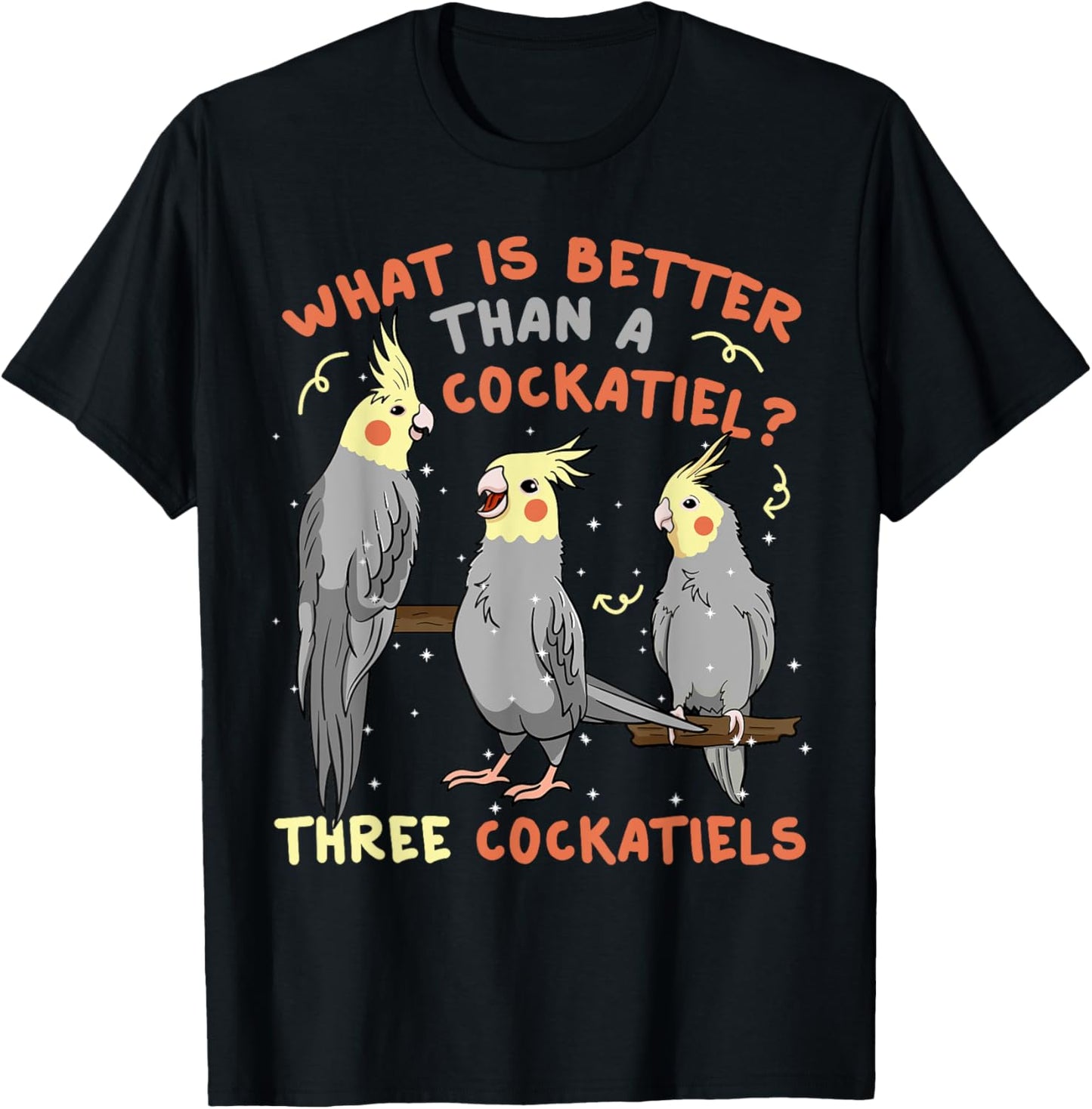 Cockatiel Cockatoo Lutino Parrot Quarrion Tiel Weiro Bird T-Shirt - T-Shirt | Black