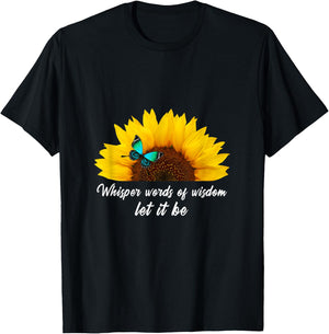 Whisper Words of Wisdom let it be with Butterfly T-Shirt - T-Shirt | Black