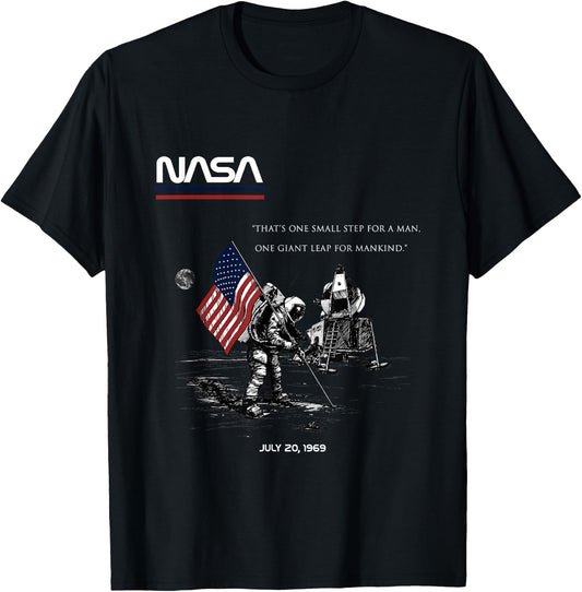 NASA Apollo 11 Mission first Moon landing July 20,1969 Retro T-Shirt - T-Shirt | Black
