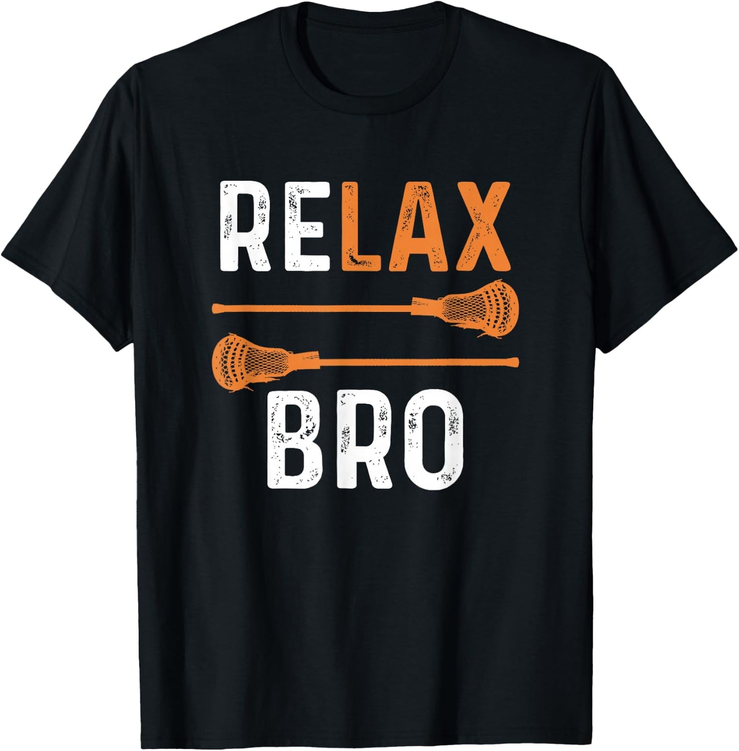 Relax Bro Lacrosse Sports Team Game T-Shirt - T-Shirt | Black