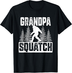 Squatchy Matching Family Bigfoot Shirts Grandpa Squatch T-Shirt - T-Shirt | Black