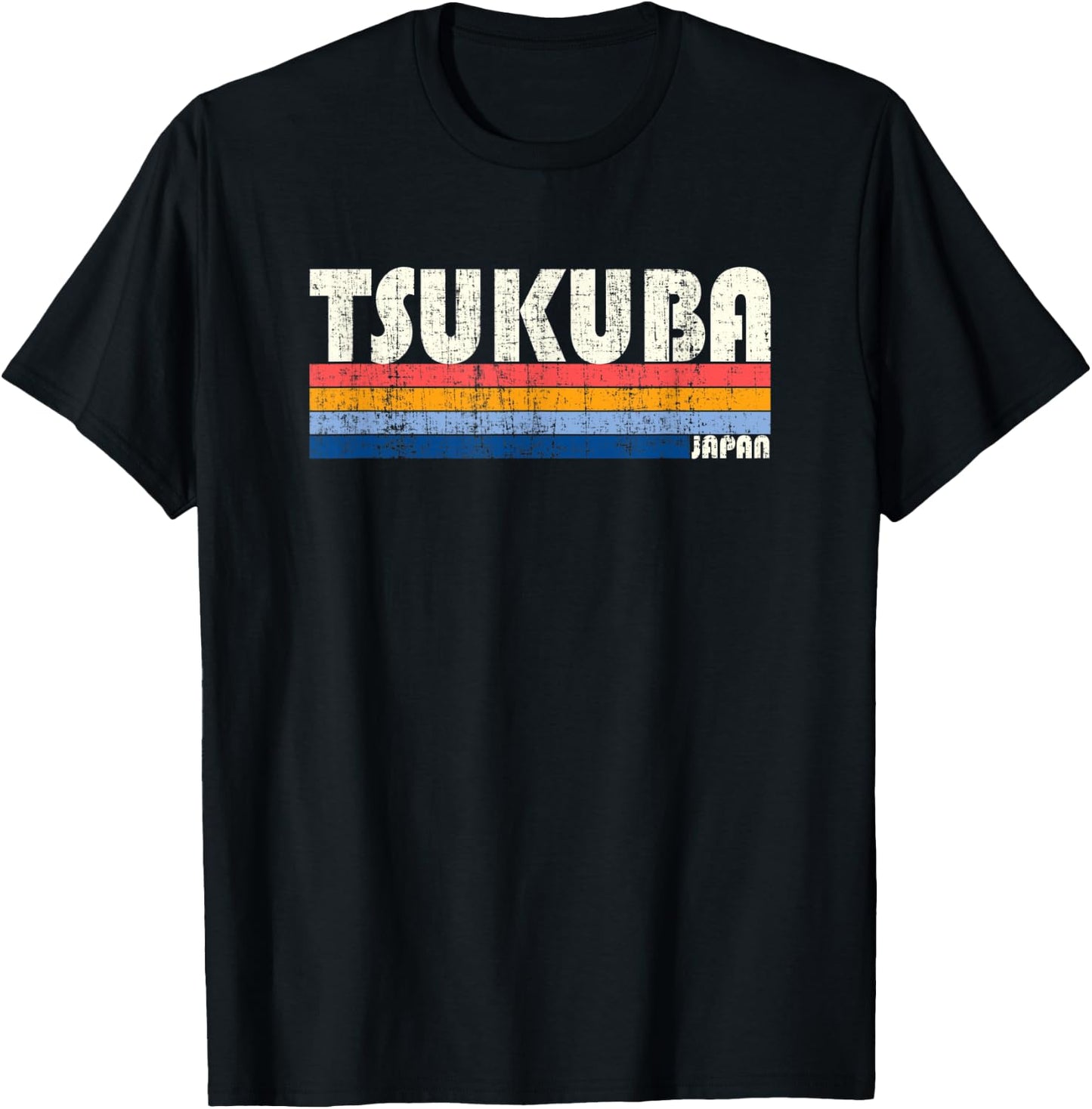 Retro Vintage 70s 80s Style Tsukuba, Japan T-Shirt - T-Shirt | Black