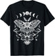 Moth Moon Phases Tarot Butterfly T-Shirt - T-Shirt | Black