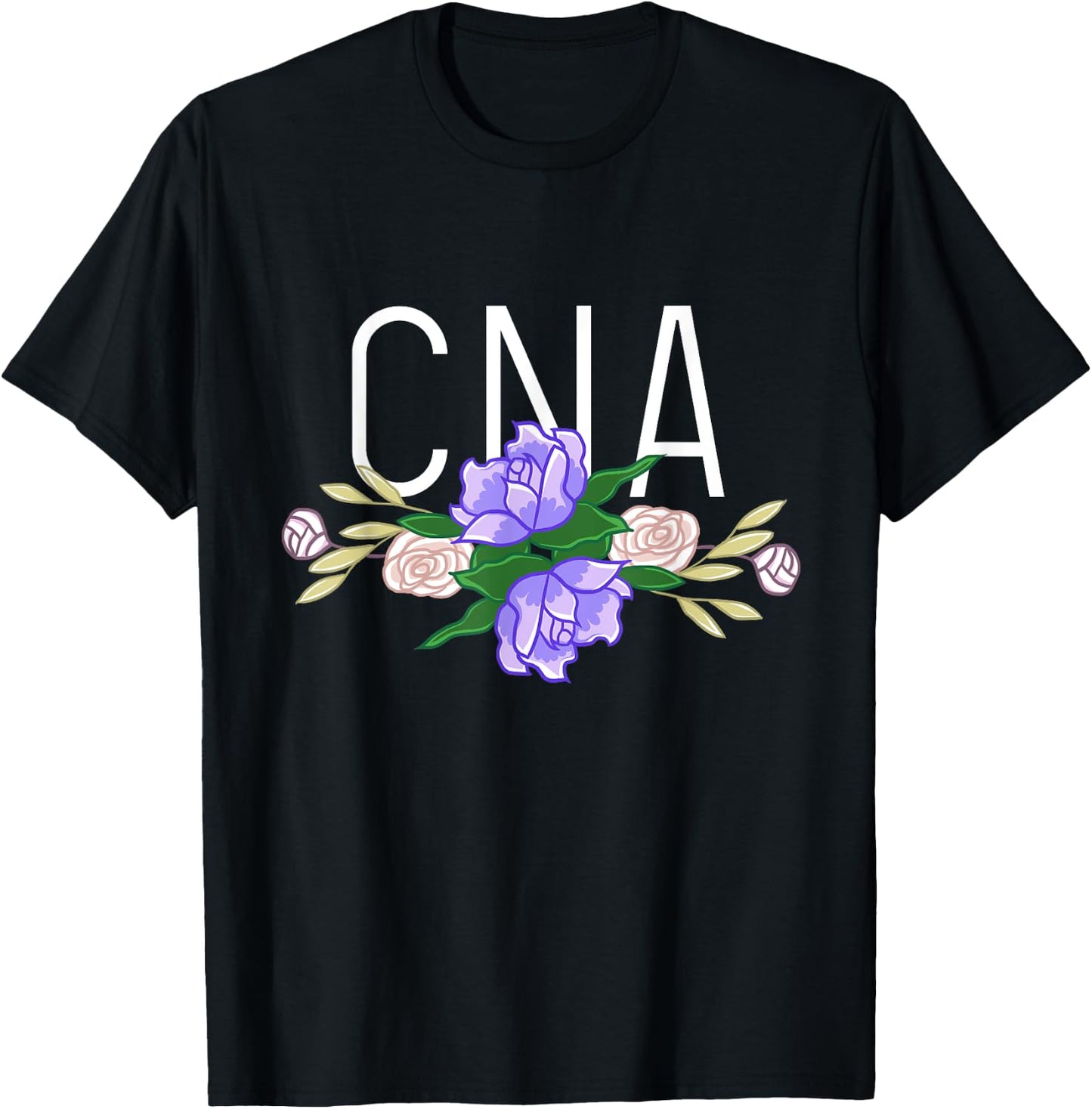 CNA Floral Bar Certified Nursing Assistant Nurse Aide Gift T-Shirt - T-Shirt | Black