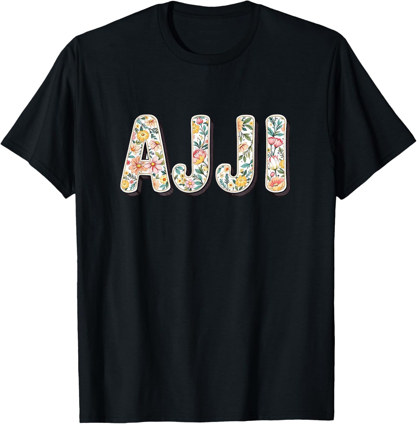 Wildflowers Ajji Floral Mother's Day Ajji T-Shirt - T-Shirt | Black
