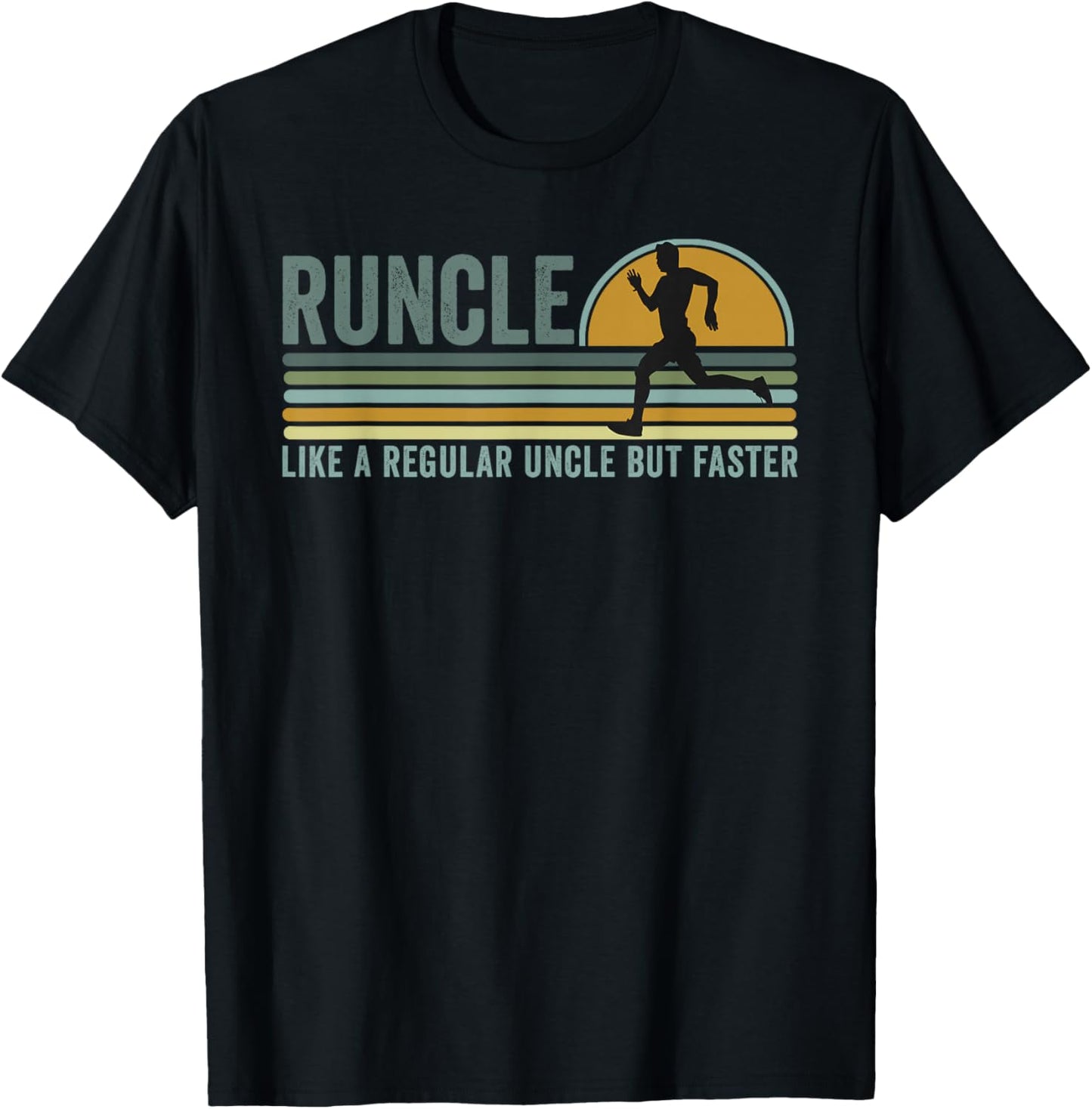 Runcle Funny Running Uncle Meme Fast Runner Racer Racing Man T-Shirt - T-Shirt | Black