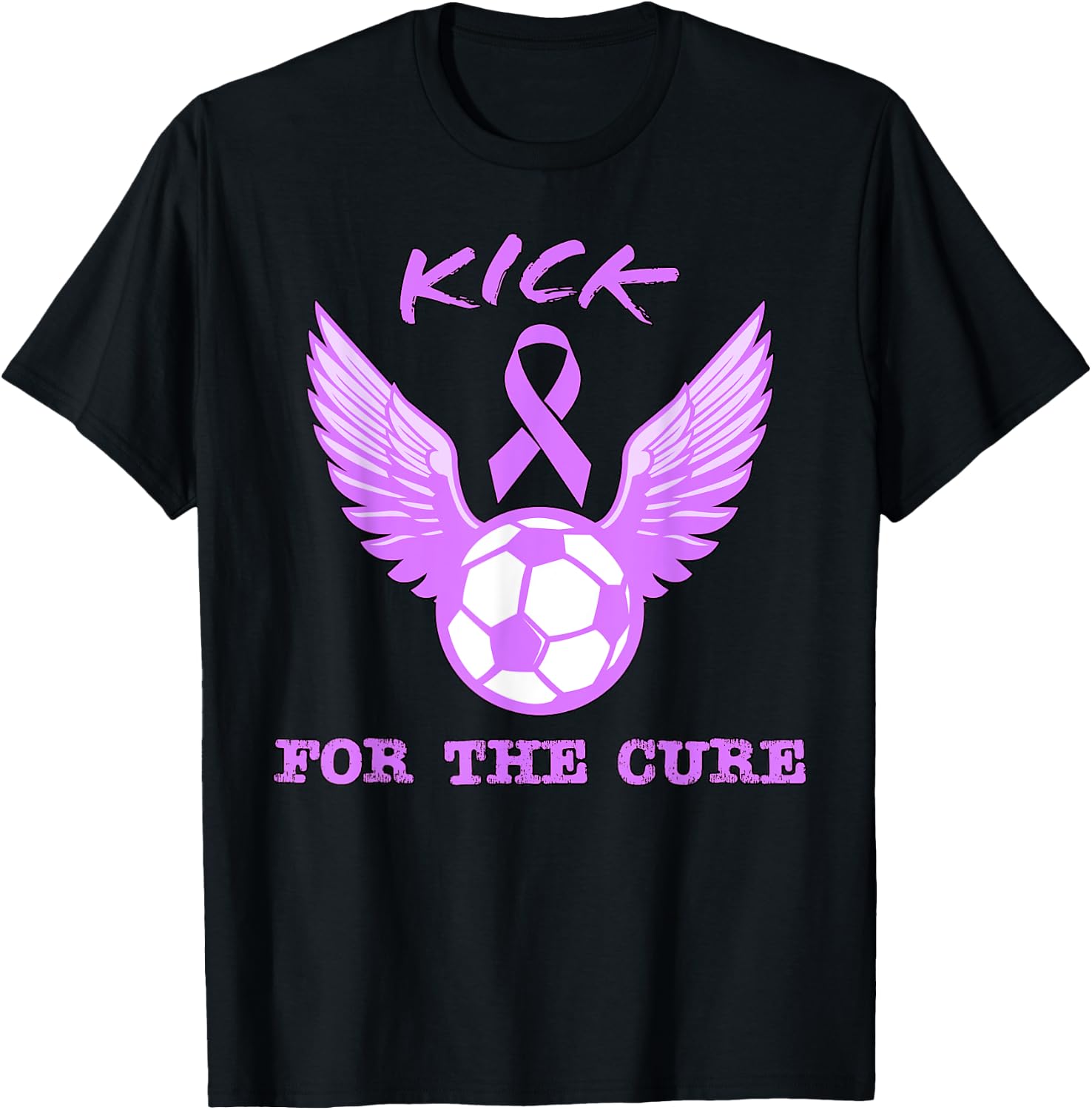 Kick For The Cure Pancreatic Cancer Awareness Month Soccer T-Shirt - T-Shirt | Black
