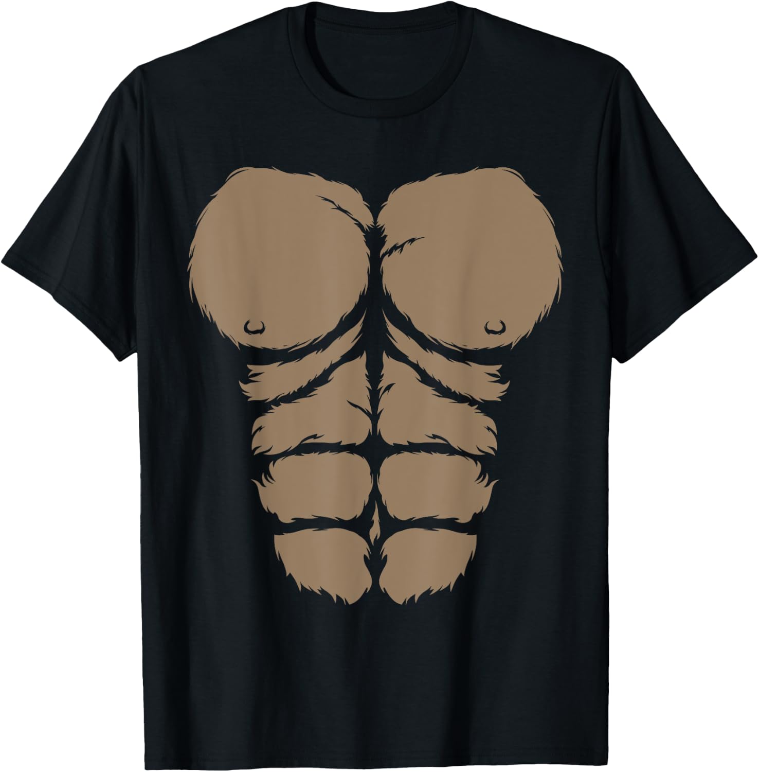 Halloween Gorilla Chest Costume Cute Monkey Muscles Abs T-Shirt - T-Shirt | Black