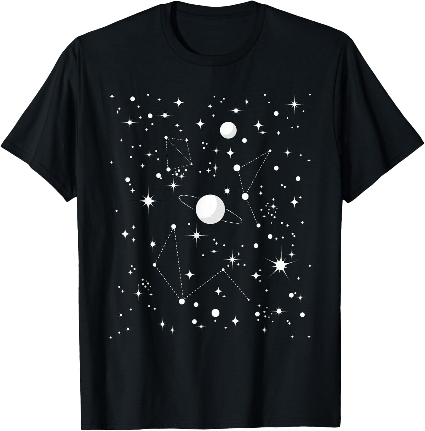 Stargazing - Astronomy Lover Astrological Constellations T-Shirt - T-Shirt | Black