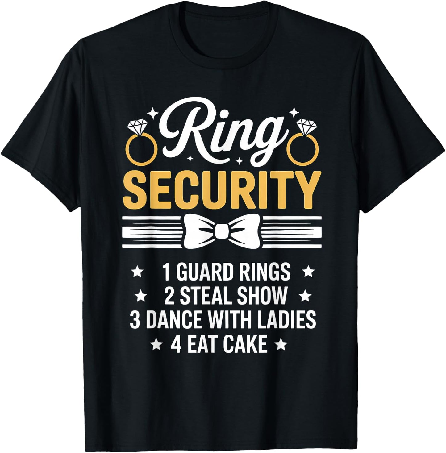 Ring Security Wedding Party Funny Ring Bearer T-Shirt - T-Shirt | Black