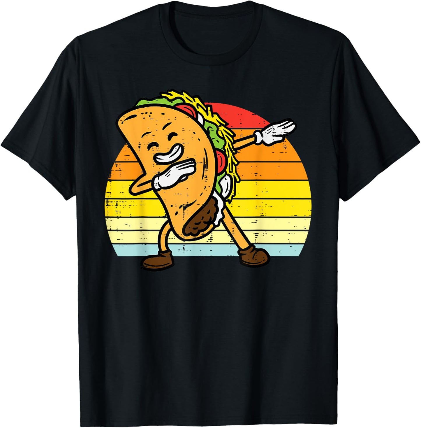 Dabbing Taco Dab Retro Cinco De Mayo Men Boys Youth Kids T-Shirt - T-Shirt | Black
