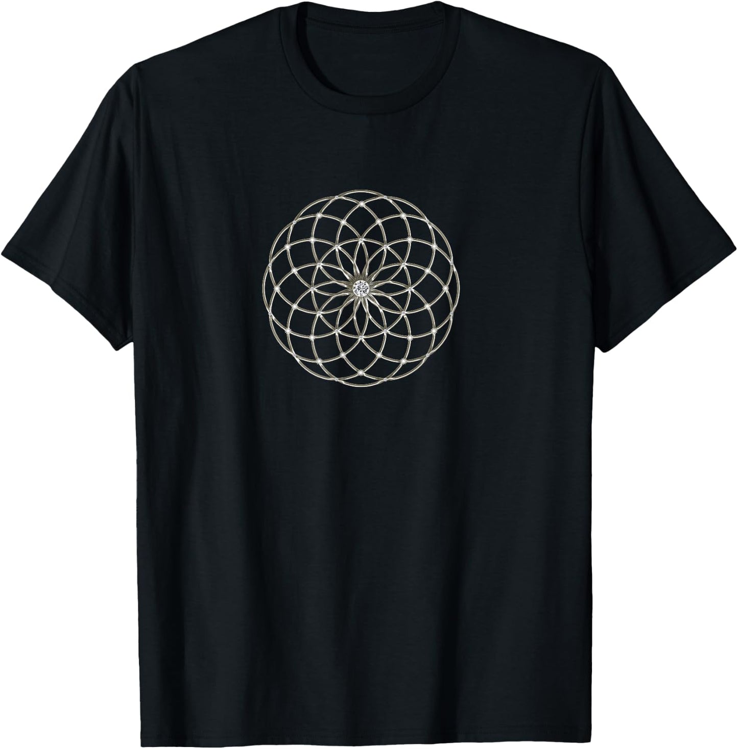 Tube Torus Flower of Life Sacred Geometry Genesis Pattern T-Shirt - T-Shirt | Black