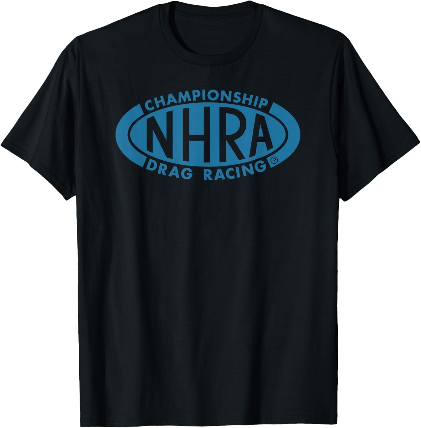 NHRA Championship Drag Racing Blue Oval Logo T-Shirt - T-Shirt | Black