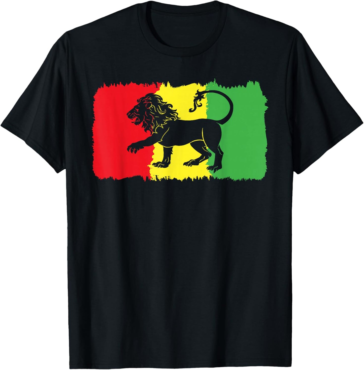 Lion of Judah Judah Rasta Rastafari Reggae T-Shirt - T-Shirt | Black
