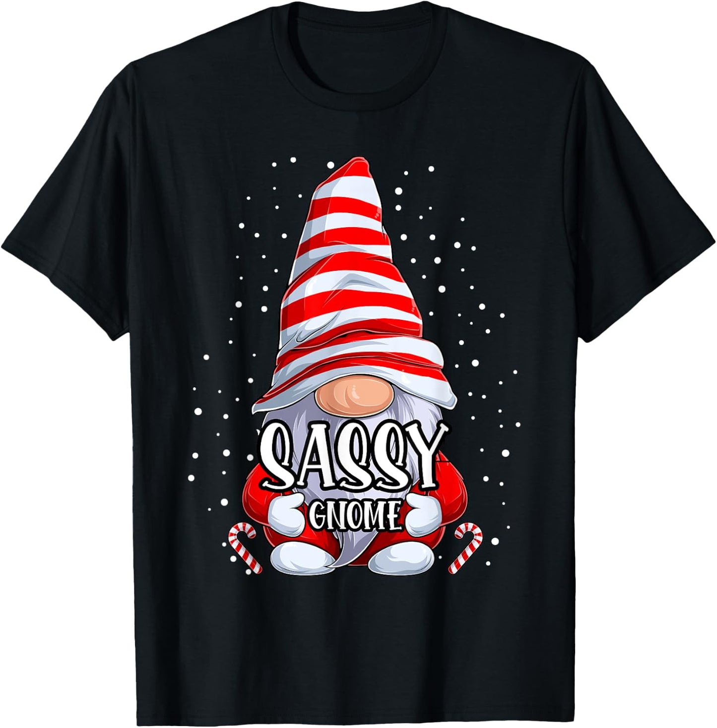 Sassy Gnome christmas pajamas matching family group T-Shirt - T-Shirt | Black