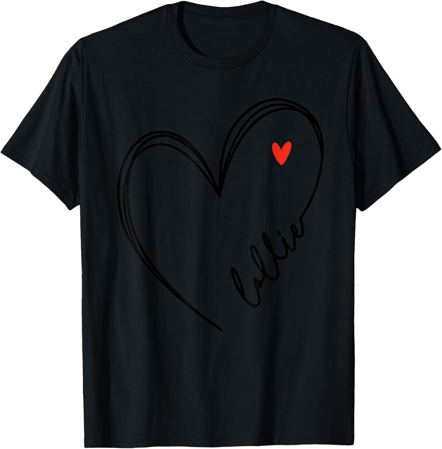 Cute lollie With Heart Girl Women Mom Mother T-Shirt - T-Shirt | Black