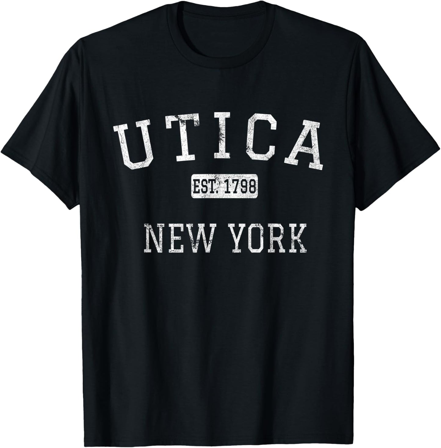 Utica New York NY Vintage T-Shirt - T-Shirt | Black