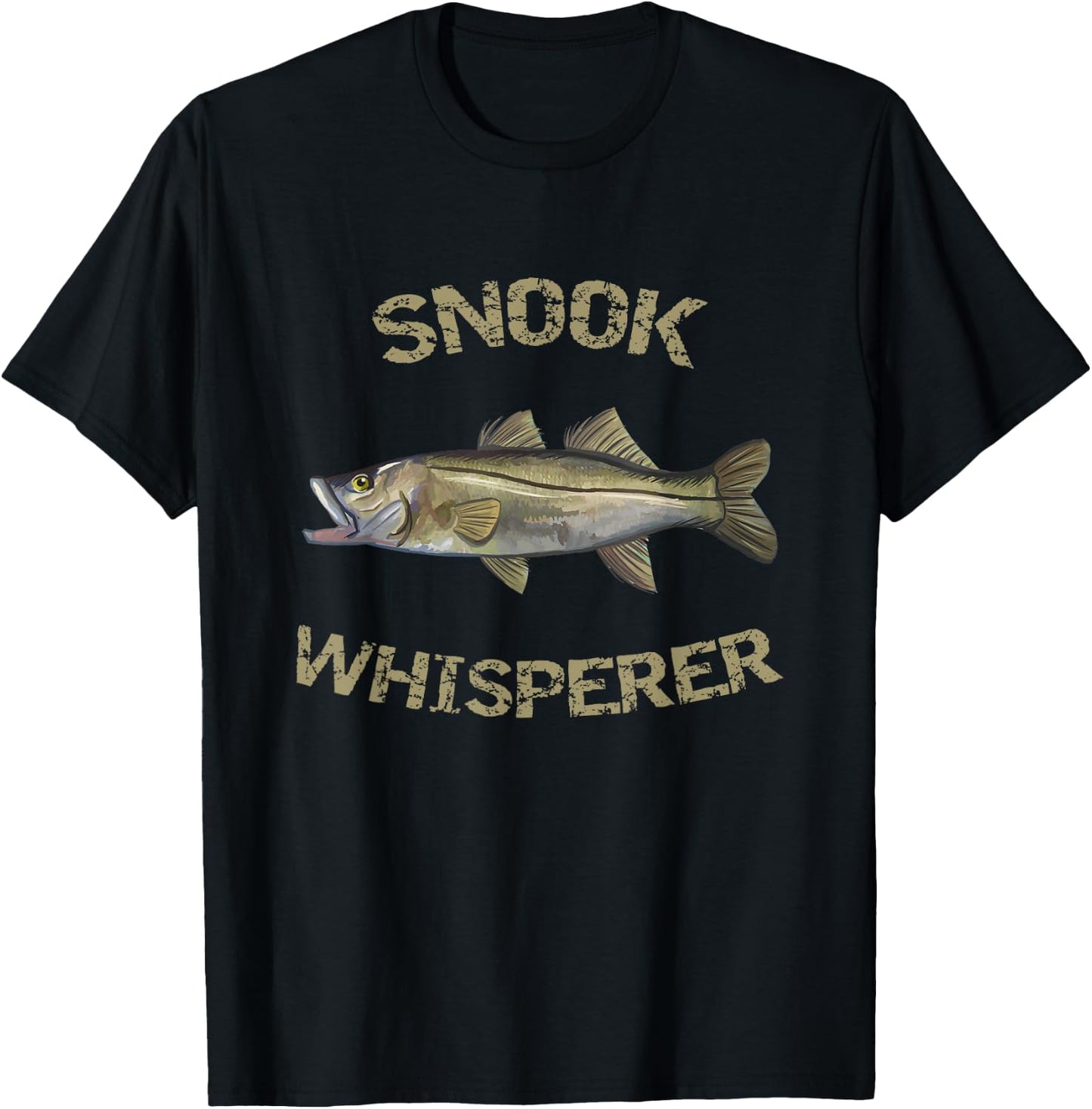 Snook Whisperer | Common Snook Shirt | Florida Fishing Shirt T-Shirt - T-Shirt | Black