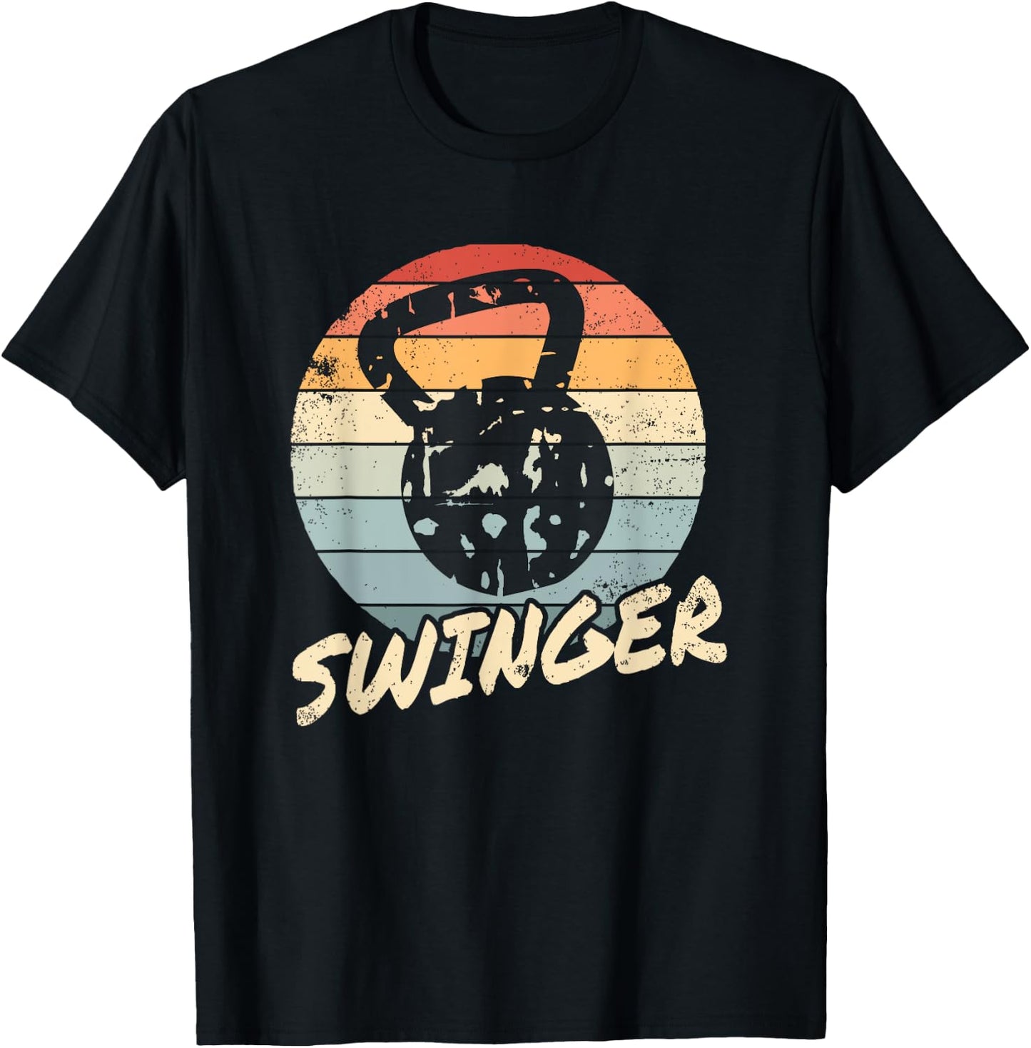 Funny Kettlebell Swinger Workout Gym Bodybuilder Fitness T-Shirt - T-Shirt | Black