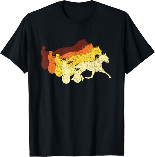 Retro Harness Racing Horse Racing Trotting Harness Racer T-Shirt - T-Shirt | Black