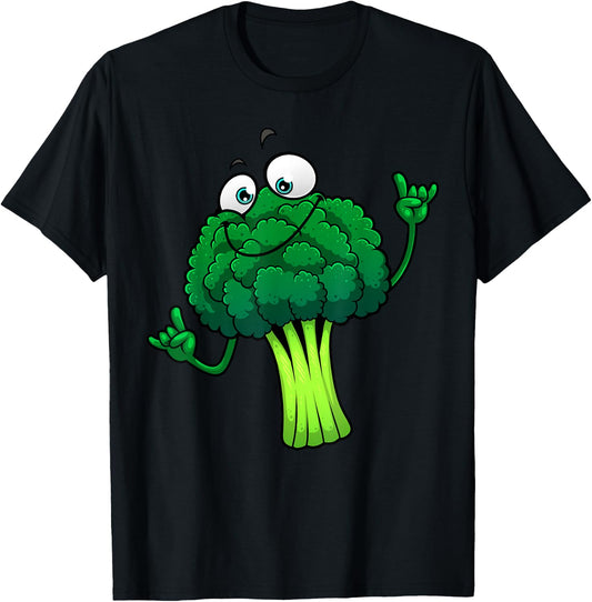 Funny Broccoli Lover Designs Women Vegetarian Foodie T-Shirt - T-Shirt | Black