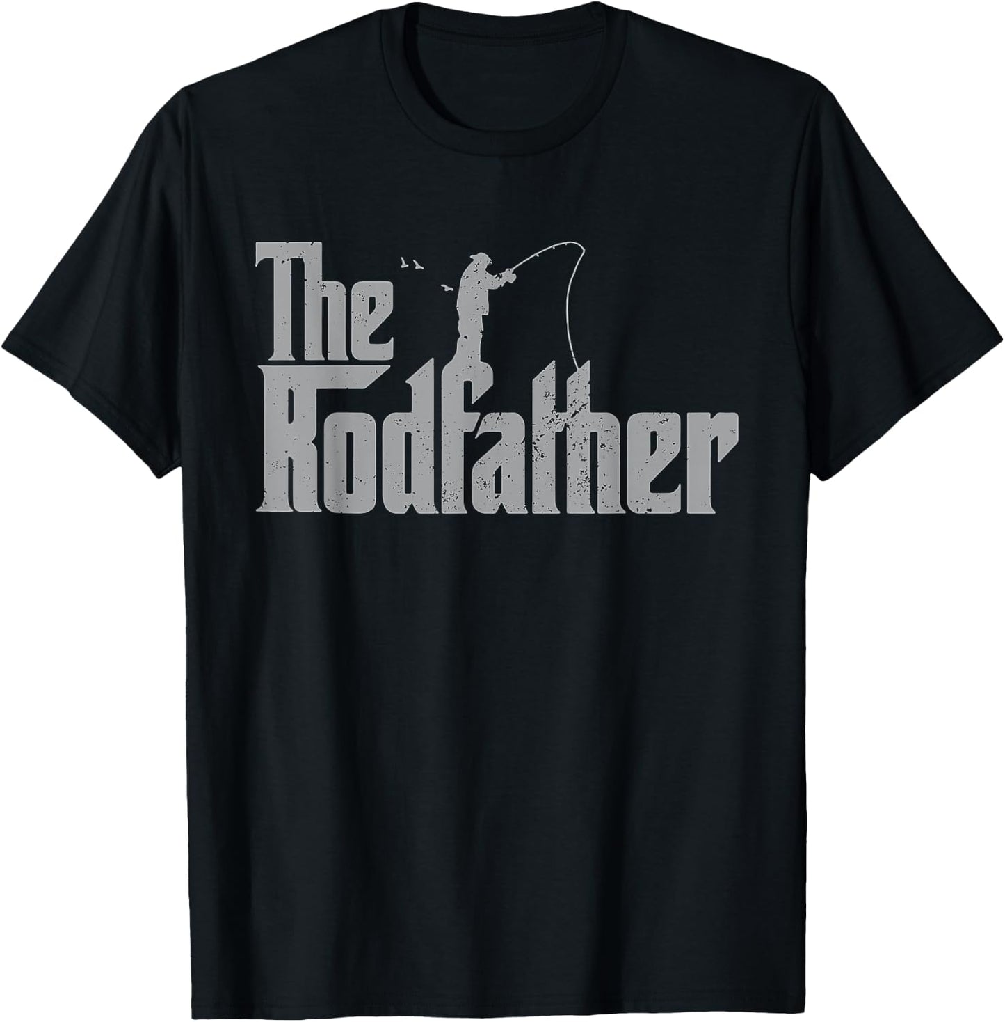 The Rodfather Funny Fishing Lover Rod Fish Dad Fisherman T-Shirt - T-Shirt | Black