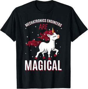 Mechatronics Engineers Are Magical Unicorn Robotics Job T-Shirt - T-Shirt | Black