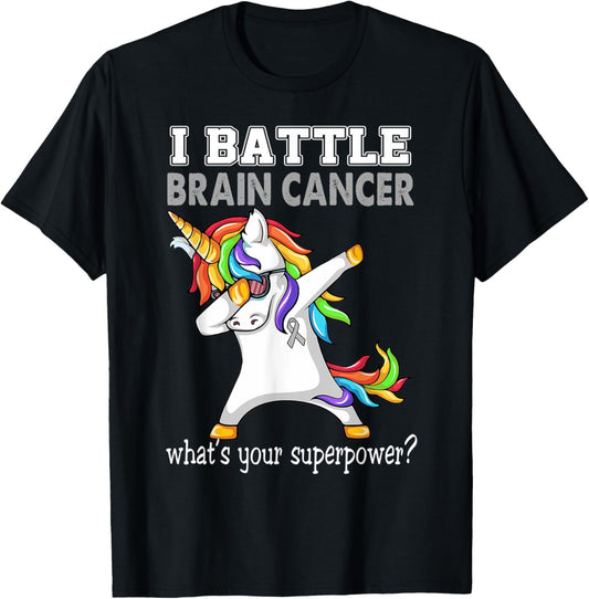 Unicorn I Battle Brain Cancer Awareness T-Shirt - T-Shirt | Black