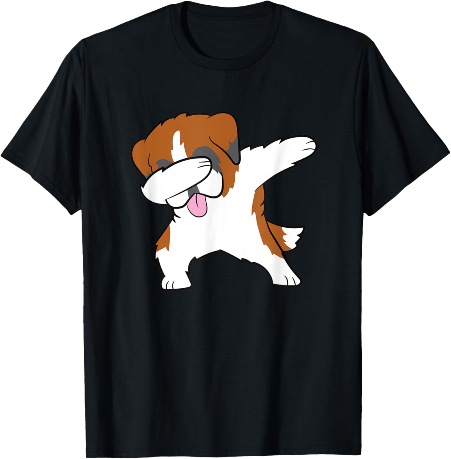 Polka Dot Saint Bernard T-Shirt - T-Shirt | Black