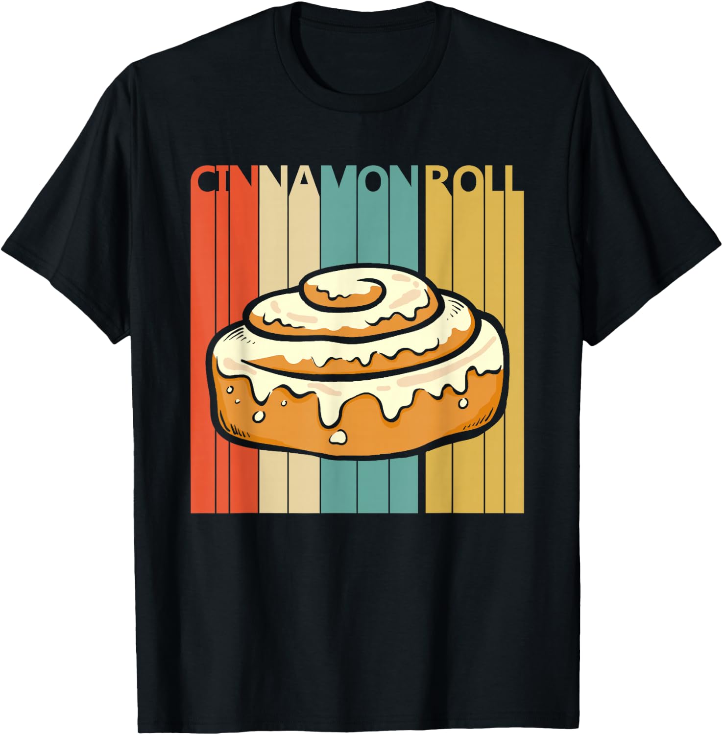 Vintage Retro Cinnamon Roll T-Shirt - T-Shirt | Black
