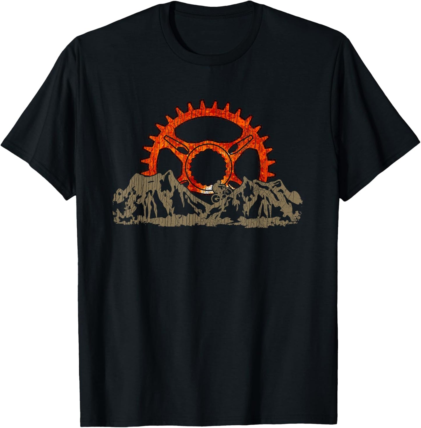MTB Bicycle Hot Sprocket Landscape Artist Cycling Dirt Bike T-Shirt - T-Shirt | Black