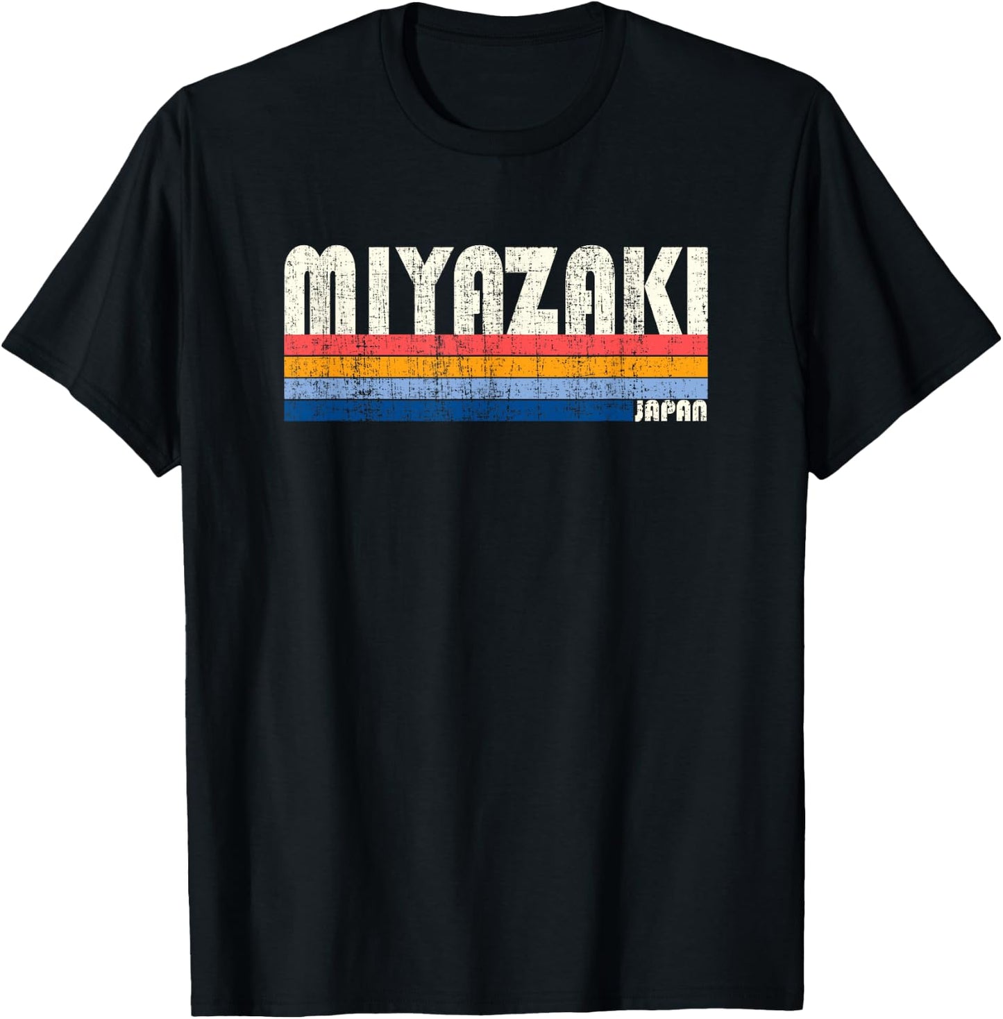 Retro Vintage 70s 80s Style Miyazaki, Japan T-Shirt - T-Shirt | Black