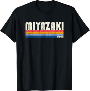 Retro Vintage 70s 80s Style Miyazaki, Japan T-Shirt - T-Shirt | Black