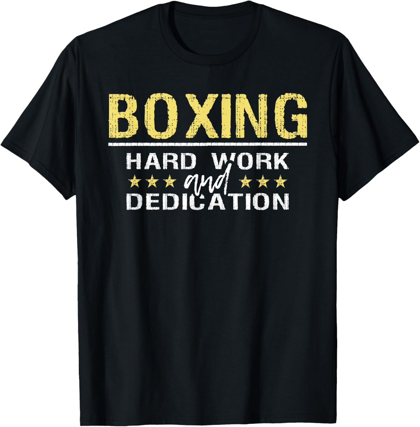 Boxing Hard Work And Dedication - Kickboxing Gym Boxer T-Shirt - T-Shirt | Black