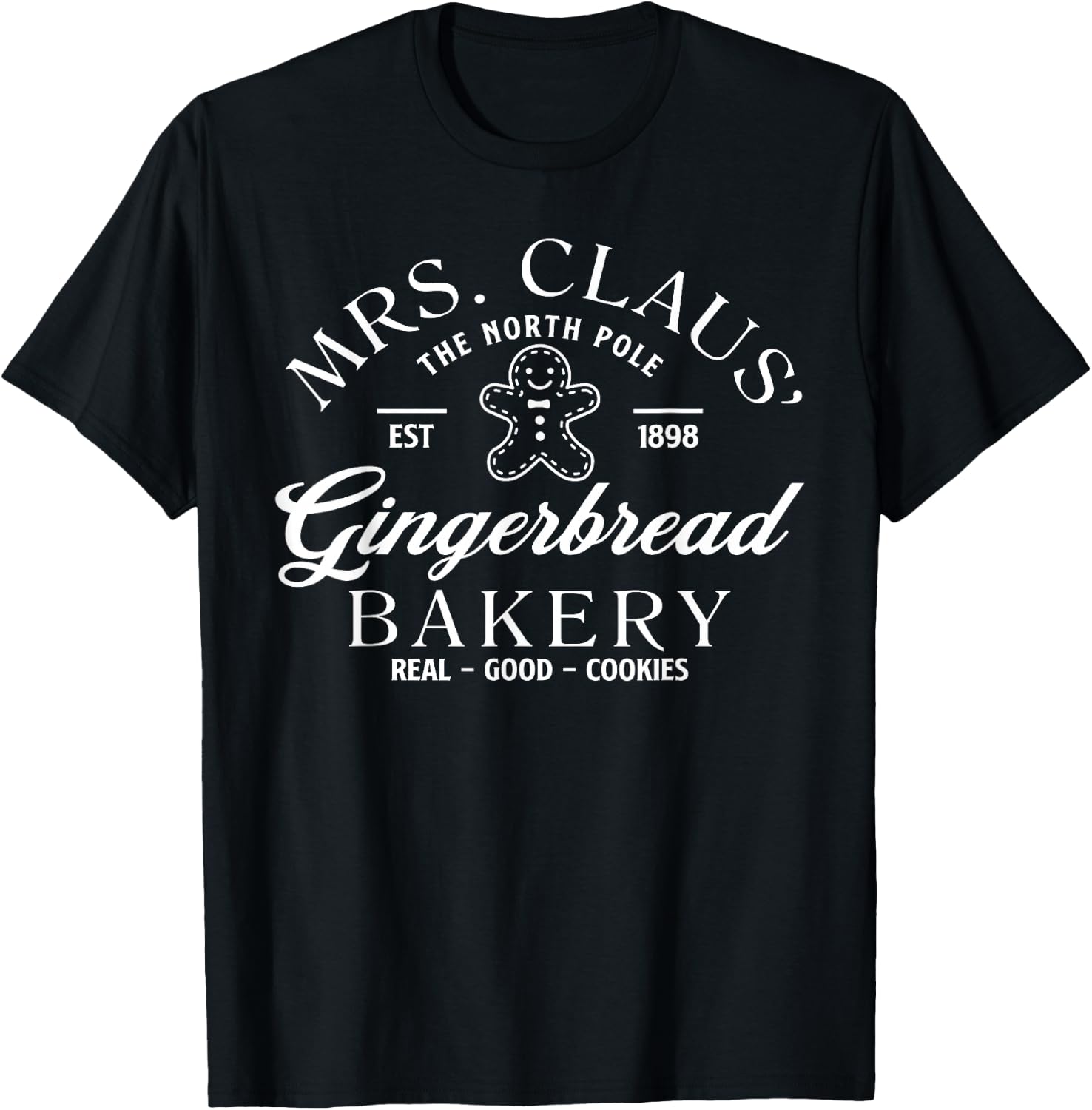 Mrs Claus Gingerbread Bakery Christmas Women T-Shirt - T-Shirt | Black