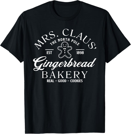 Mrs Claus Gingerbread Bakery Christmas Women T-Shirt - T-Shirt | Black
