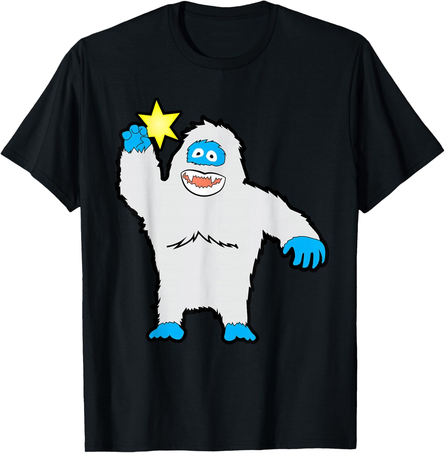 Bigfoot Abominable Snowman Sasquatch Picking a Star T-Shirt - T-Shirt | Black