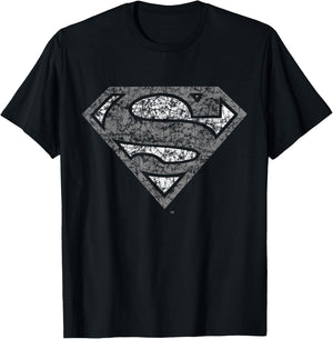 DC Superman Logo Distressed T-Shirt - T-Shirt | Black
