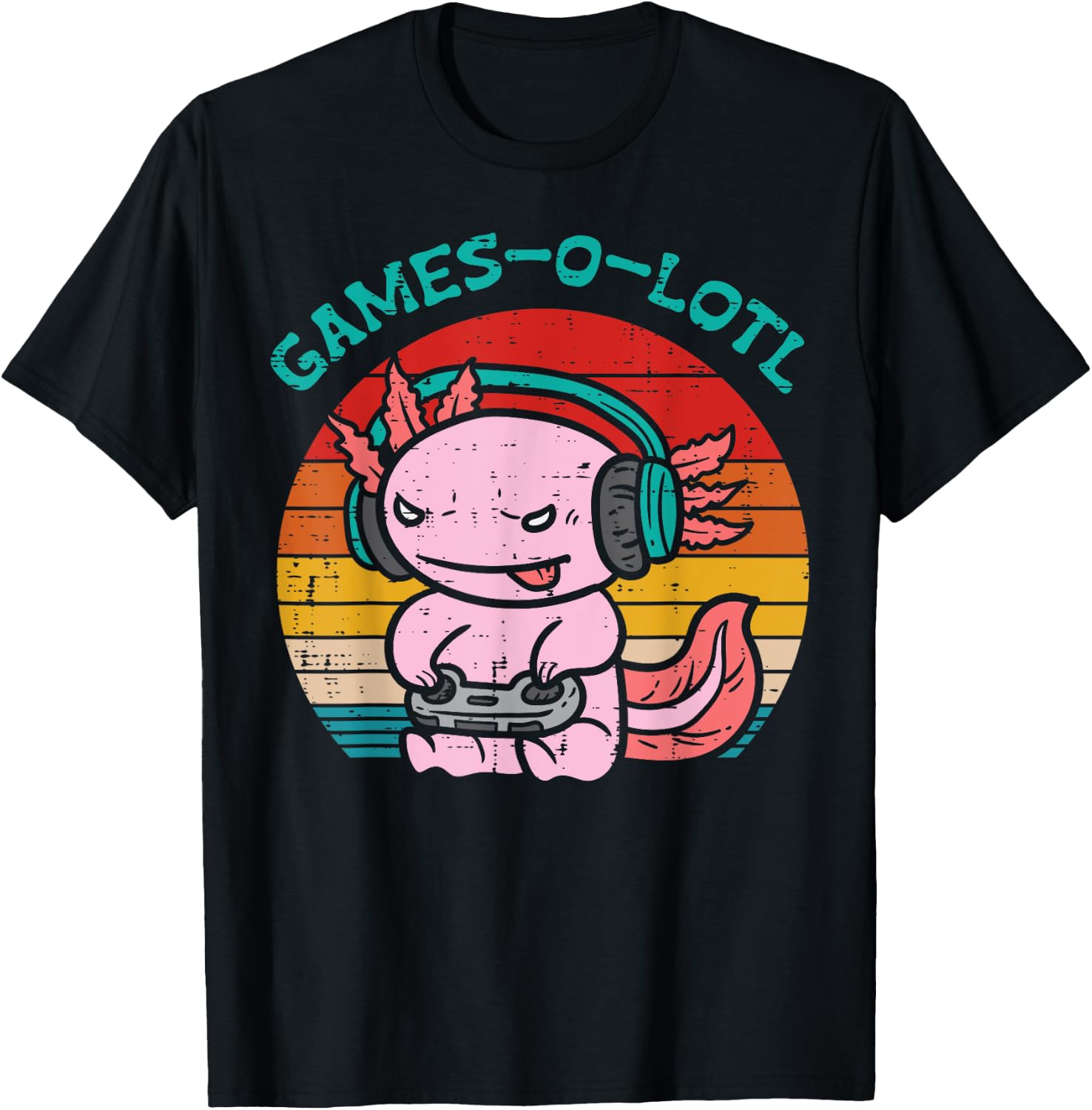 Games-O-Lotl Axalotl Gaming Funny Video Game Gamer Boys Kids T-Shirt - T-Shirt | Black