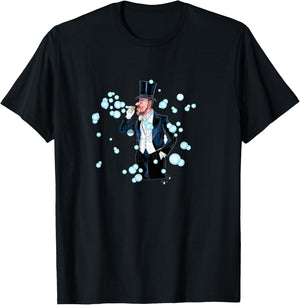 Fun Mr Bubbles, Man Blowing soap Bubbles T-Shirt - T-Shirt | Black